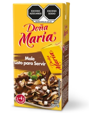 Envase de mole rojo listo para servir de 360g Doña María