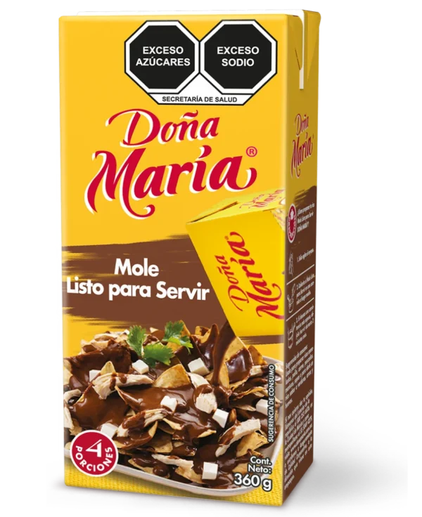 Envase de mole rojo listo para servir de 360g Doña María