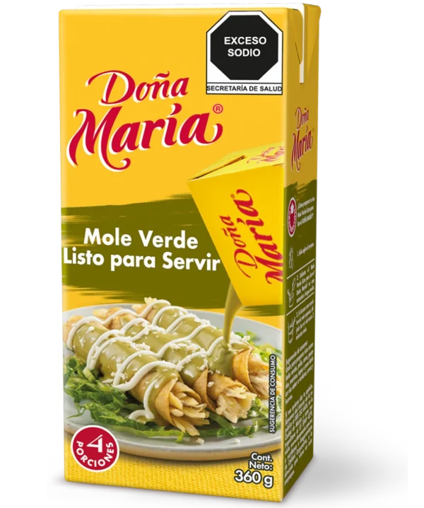 Envase de mole verde listo para servir de 360g Doña María