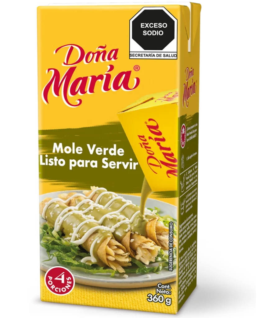 Envase de mole verde listo para servir de 360g Doña María